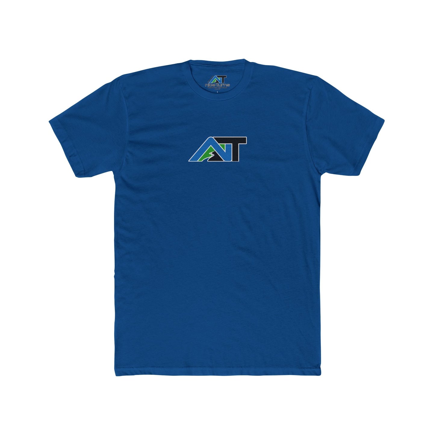 Cool Blue T-shirt featuring the Summit Swagger logo with blue, green, and black mountain design, displayed on a flat background.
