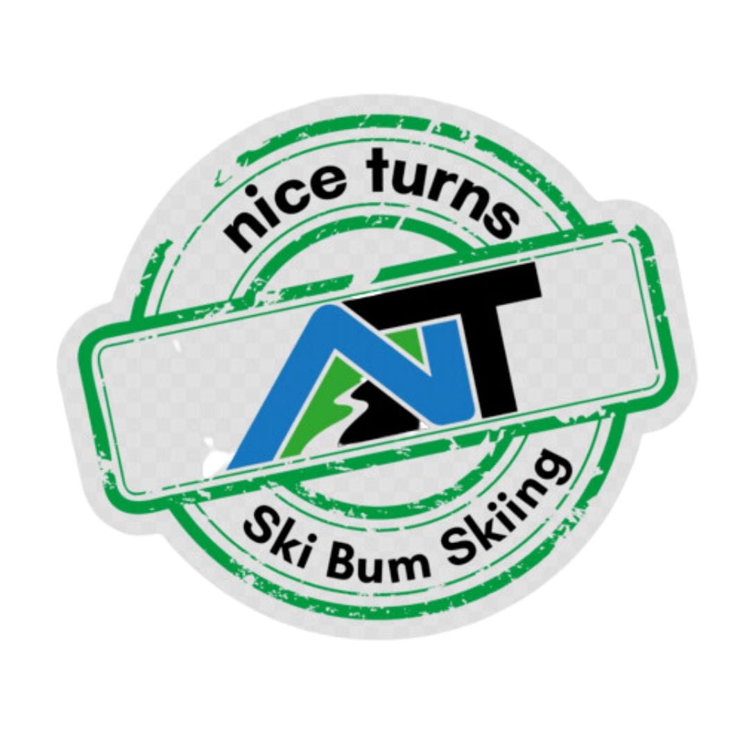 Circle Clear Labels: Ski Bum Skiing Sticker