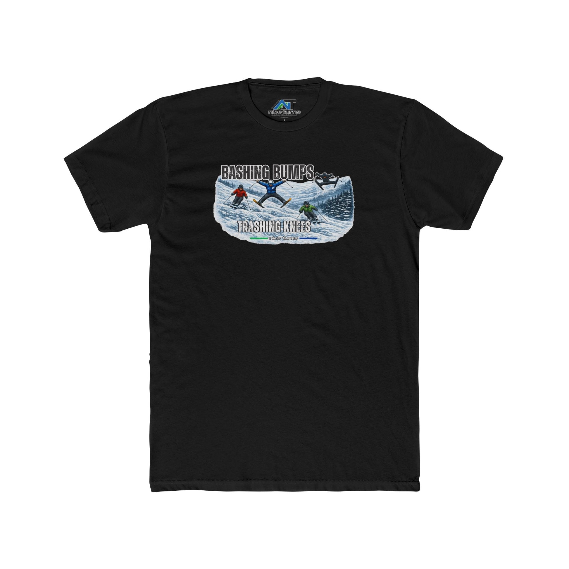 black bashing bumps trashing knees t shirt front graphic
